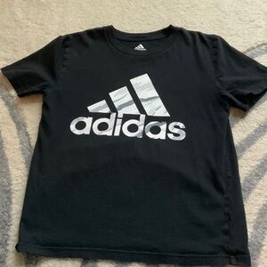 Adidas Kids Black Tee with White Logo